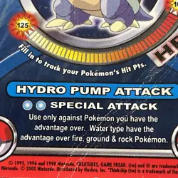 2000 Pokemon Battle Stadium ThinkChip Blastoise Card - Image 4