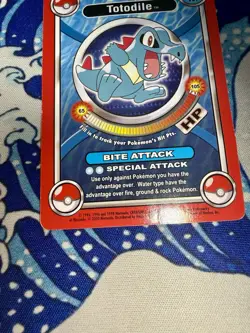 Vintage Pokemon 2000 Nintendo ThinkChip Battle Stadium Totodile Game Card RARE✨ - Image 3