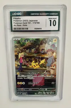 Pokemon CGC 10 Pikachu 173/165 Holo Rare Sv2a Card 151 Japanese 2023 - Image 1