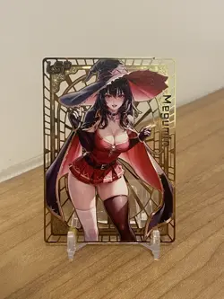 Megumin 152/200 - Goddess Story Custom Anime Waifu Doujin Gold Metal Card - Image 1