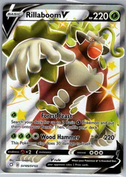 Rillaboom V SV105/SV122 Shining Fates: Shiny Vault - Pokemon Card - NM - Image 1