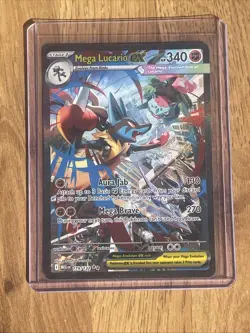 Pokemon TCG Mega Lucario EX Card 179/132 English Rare Pack Fresh HOLO * MINT * - Image 1