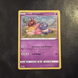 Pokemon TCG Galarian Slowpoke SWSH126 Sword & Shield Promo Cards Cosmo Holo - Image 1