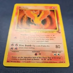 Moltres 27/64 - Rare - Vintage WotC 1999 Fossil Set Authentic Pokemon Card - Image 2