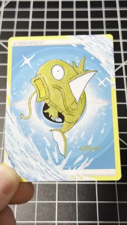 Shiny MAGIKARP Hand Painted 1/1 Altered Art Pokemon Energy Card Teeroy.Art - Image 2