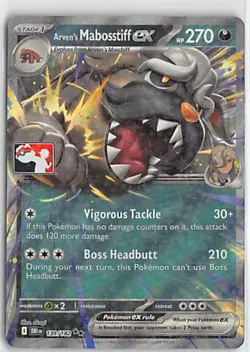 Prize Pack Series Cards Holo Double Rare 139/182 Arven's Mabosstiff ex - - Image 1