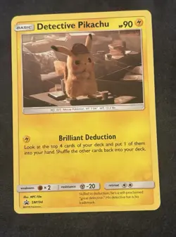 Pokemon TCG Detective Pikachu SM194 Cosmos Holo Black Star Promo Card MP - Image 1