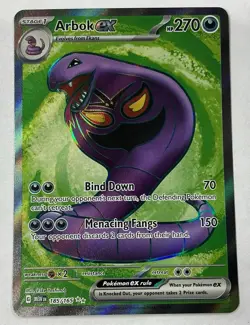 Pokemon TCG Arbok EX Full Art Ultra Rare Holo Card 185/165 Scarlet & Violet 151 - Image 1