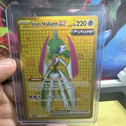 Pokemon Card Iron Valiant ex 267/182 SV04 Paradox Rift Gold Full Art Foil 220 HP - Image 1