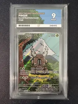 Pokemon TCG Pinsir 168/167 Twilight Masquerade Graded Ace 9 Illustration Rare - Image 1
