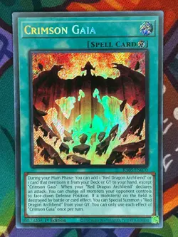 Yugioh TCG Crimson Gaia RA05-EN070 Secret Rare 1st Edition NM - Image 1