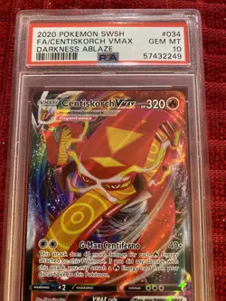 2020 Pokemon Darkness Ablaze #34 Centiskorch VMAX Full Art PSA 10 Gem Mint - Image 2