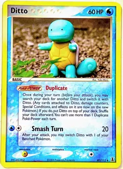 Ditto 40/113 Squirtle EX Delta Species Pokemon Card TCG 2005 VINTAGE Nintendo LP - Image 1