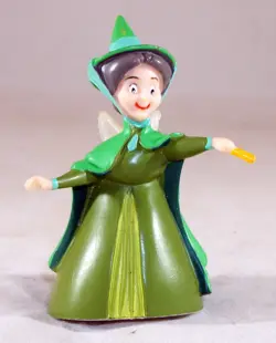 vintage Disney GREEN FAIRY "FAUNA" The Sleeping Beauty 2.5" Figurine Cake Topper - Image 1
