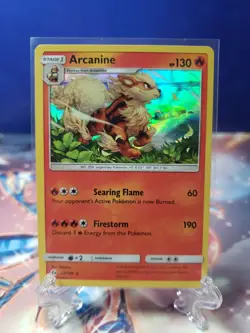 Pokemon TCG Arcanine Sun & Moon Base 22/149 Holo Rare LP - Image 1