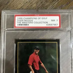 1998 Champions of Golf Masters Collection Tiger Woods Gold Foil PSA 7 - Image 2