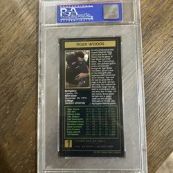 1998 Champions of Golf Masters Collection Tiger Woods Gold Foil PSA 7 - Image 3