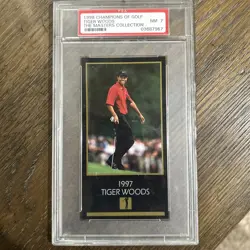 1998 Champions of Golf Masters Collection Tiger Woods Gold Foil PSA 7 - Image 4