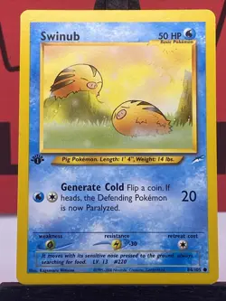 Swinub 84/105 Neo Destiny WOTC 1st Edition Pokemon TCG Regular Common 1999 VLP - Image 3