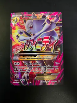 M Mewtwo EX Full Art Holo Card 160/162 Breakthrough NM- / LP+ - Image 1