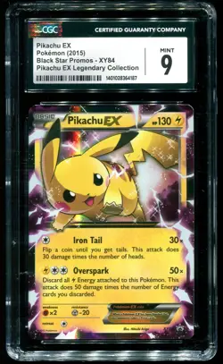 CGC 9 Pikachu EX Black Star Promos XY 2015 Pokemon Card #XY84 - Image 1
