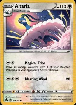 ALTARIA 143/195 Pokemon Card Silver Tempest Near Mint - Image 1