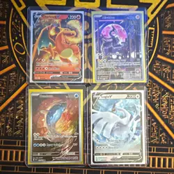 Nintendo Pokemon TCG Crown Zenith 4-Card Lot Charizard V Lugia V Holo Full Art - Image 1