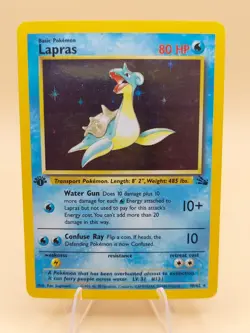 Lapras 1st Edition Fossil 10/62 Holo Rare Pokemon Card - WOTC 1999 - Image 1