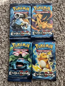 Lot of 4- Authentic Pokemon TCG XY Evolutions Booster Pack New Factory Sealed - Image 1