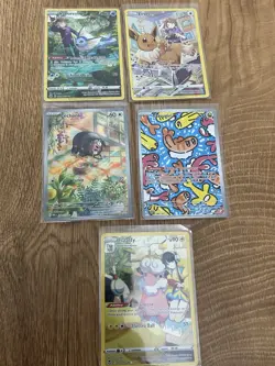 Pokemon TCG 5-Card Lot Holo Full Art including Vaporeon Eevee Flaffy - Image 1