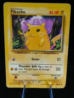 Pokemon Pikachu Basic Base Set Common Regular 40 HP 58/102 Card - Image 1