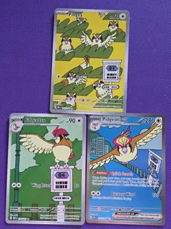 Pidgey 207 Pidgeotto 208 Pidgeot EX 225/197 Obsidian Flames Illustration Card NM - Image 1
