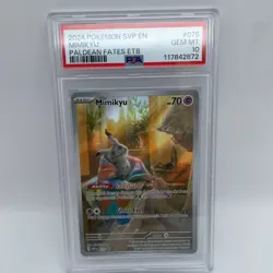 Pokemon Mimikyu Paldean Fates Promo SVP EN 075 ETB TCG 2024 PSA 10 - Image 1