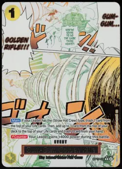 One Piece Adventure on Kami’s Island Gum-Gum Golden Rifle Alt Art OP15-116 NM EN - Image 1