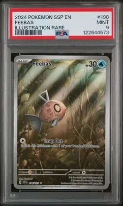 2024 POKEMON SSP EN-SURGING SPARKS #198 FEEBAS ILLUSTRATION RARE PSA 9 - Image 1