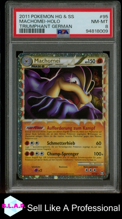 MACHOMEI-HOLO TRIUMPHANT GER POKEMON GER HEARTGOLD & SOULSILVER 2011 95 PSA 8 - Image 1