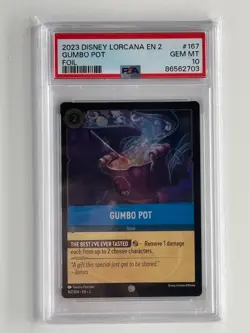 PSA 10 2023 Disney Lorcana Gumbo Pot Foil #167 Rise of the Floodborn EN 2 - Image 1