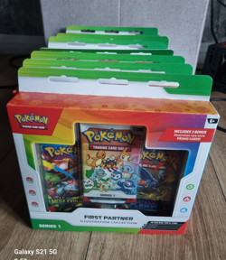 Pokemon TCG First Partner Illustration Collection Series 1 Box X6 3 Promo Cards - Image 1
