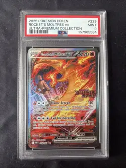 Pokemon TCG Team Rockets Moltres EX Card 229/182 Destined Rivals PSA 9 - Image 1