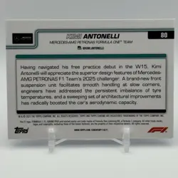 Kimi Antonelli 2025 Topps Chrome Sapphire Formula 1 F1 RC Rookie #80 - Image 2