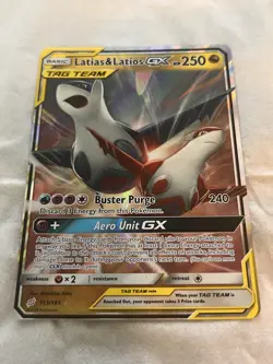 Pokemon Latias & Latios GX 113/181 Sun & Moon Team Up Ultra Rare Holo NM-/LP - Image 2