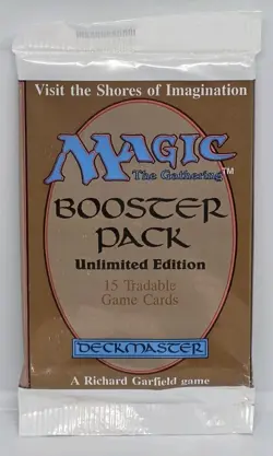 MTG Magic The Gathering Unlimited Booster Pack Factory Sealed Vintage Rare 742818065009 - Image 1