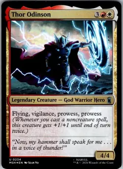 Thor Odinson 234 Uncommon Marvel Super Heroes Magic: The Gathering Foil NM - Image 1