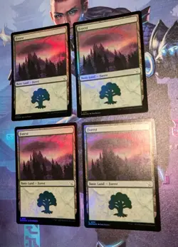 MTG 4 x *FOIL * March of the Machines FOREST #281 NM - Image 2