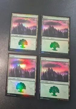 MTG 4 x *FOIL * March of the Machines FOREST #281 NM - Image 3