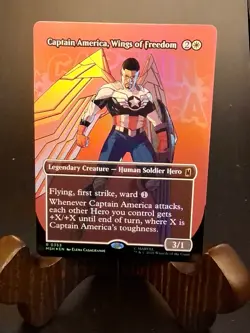 Captain America, Wings of Freedom (Borderless) Marvel Super Heroes MTG Foil NM - Image 1
