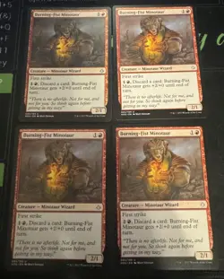 Burning-Fist Minotaur X4 Hour of Devastation Magic the Gathering MTG - Image 1