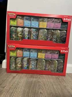 2 Pokemon TCG Prismatic Evolutions Mini Tin Case Sealed Tins, 8Pack Costco - Image 1