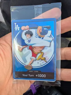 Los Angeles Dodgers One Piece Luffy Trading Card Giveaway (Unopened) - Image 1