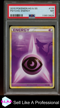 PSYCHIC ENERGY POKEMON HEARTGOLD & SOULSILVER 2010 119 PSA 7 - Image 1
